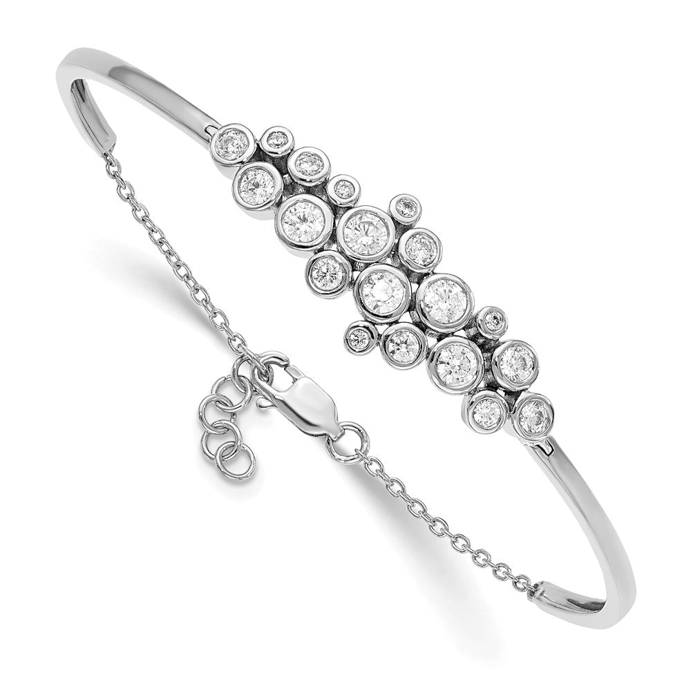 14kw 1 1/2ct Lab Grown Dia VS/SI+ G+ w/ .5in ext Comp Bangle Bracelet