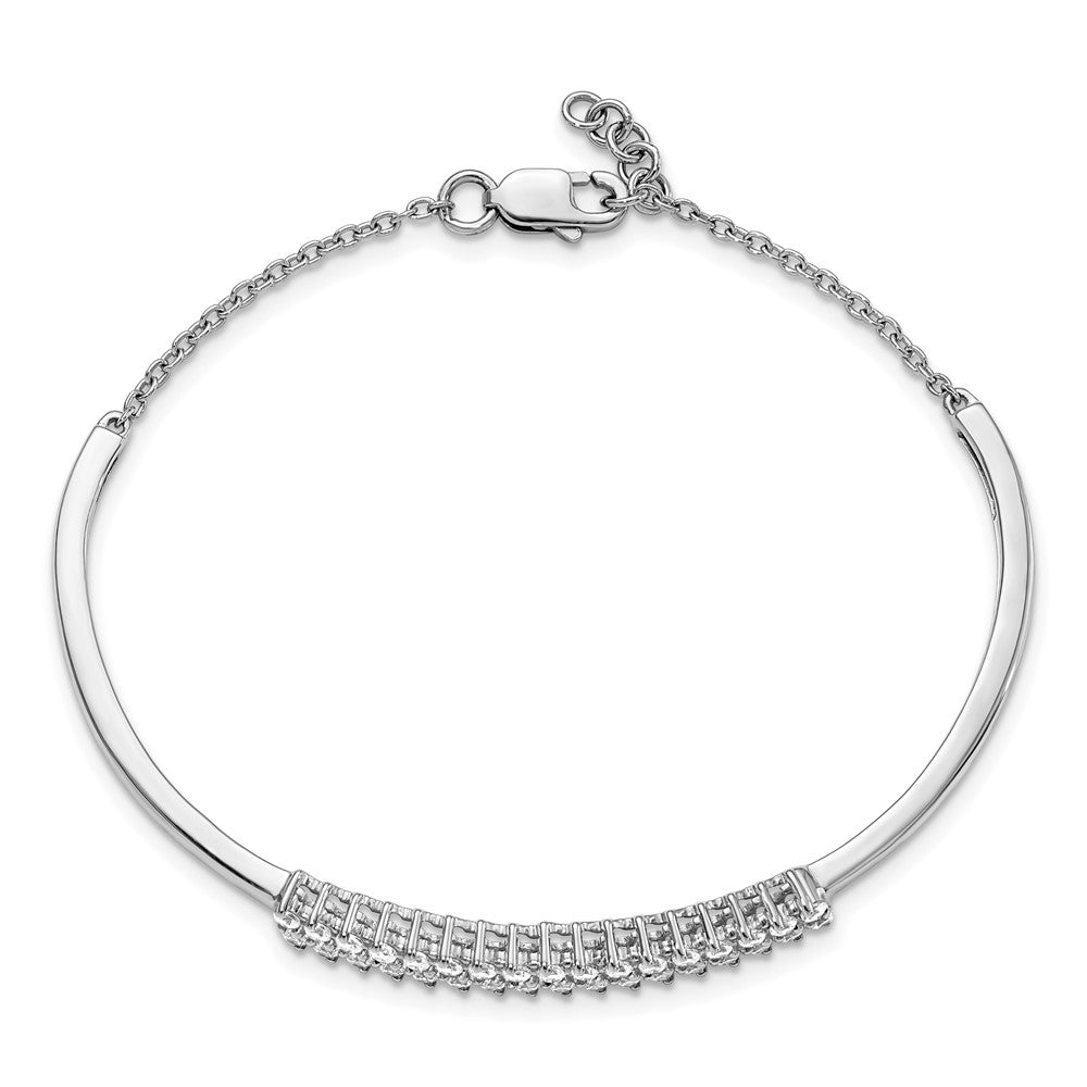 14kw 1ct Lab Grown Dia VS/SI+ G+ w/ .5in ext Comp Bangle Bracelet