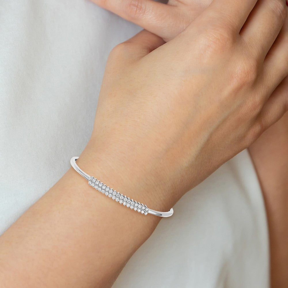 14kw 1ct Lab Grown Dia VS/SI+ G+ w/ .5in ext Comp Bangle Bracelet