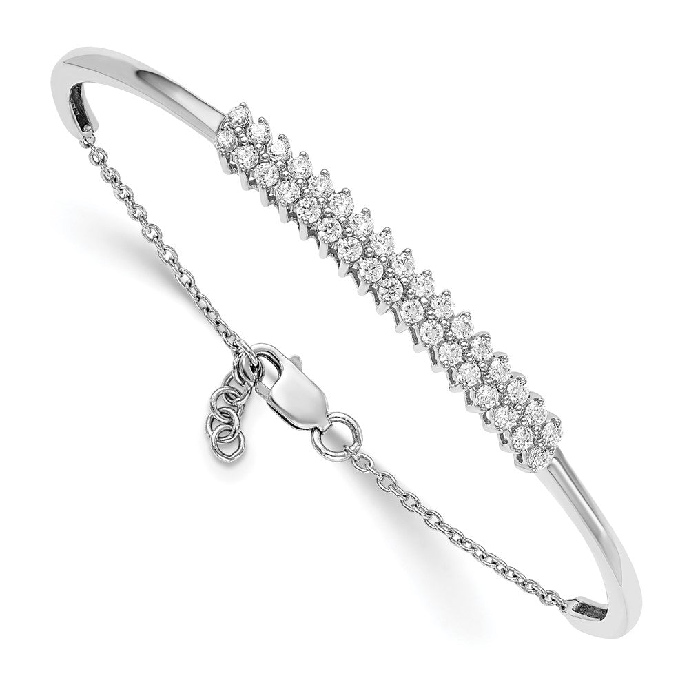14kw 1ct Lab Grown Dia VS/SI+ G+ w/ .5in ext Comp Bangle Bracelet