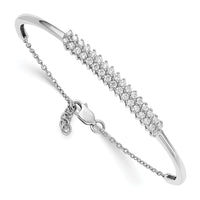 14kw 1ct Lab Grown Dia VS/SI+ G+ w/ .5in ext Comp Bangle Bracelet