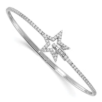14kw 7/8ct Lab Grown Dia VS/SI+ G+ Comp Star Hinged Bangle Bracelet
