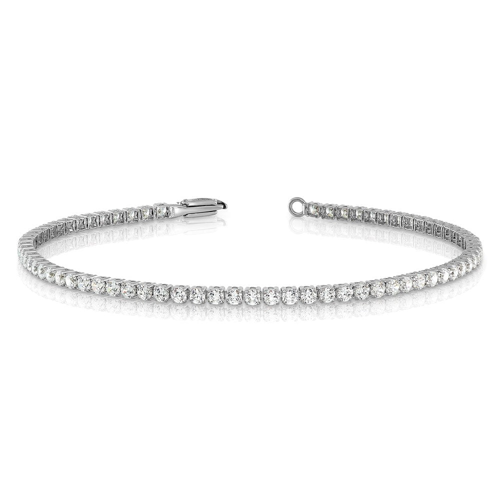 14kw 3 1/5ct Lab Grown Dia VS/SI+ G+ Comp Round Tennis Bracelet