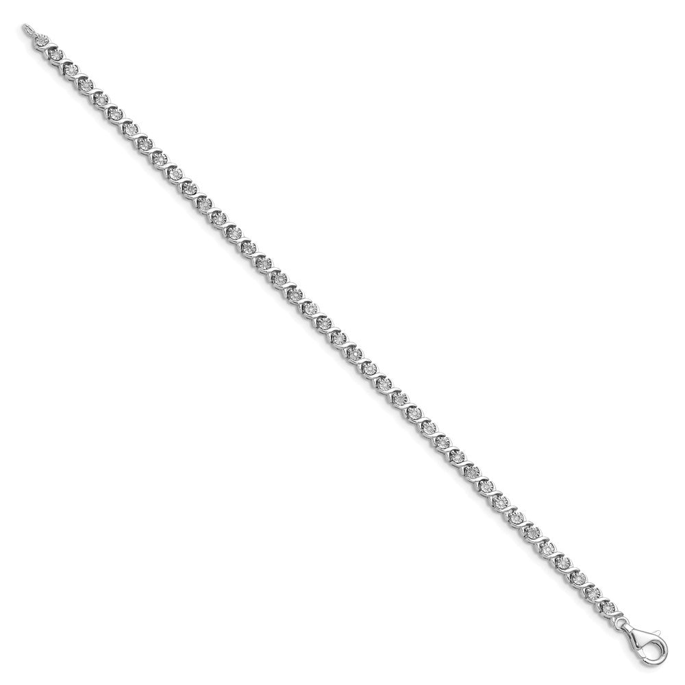 14kw 1/4ct Lab Grown Dia VS/SI+ G+ Comp 7in Fancy Tennis Bracelet