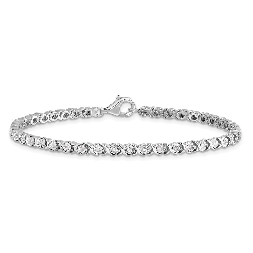 14kw 1/4ct Lab Grown Dia VS/SI+ G+ Comp 7in Fancy Tennis Bracelet