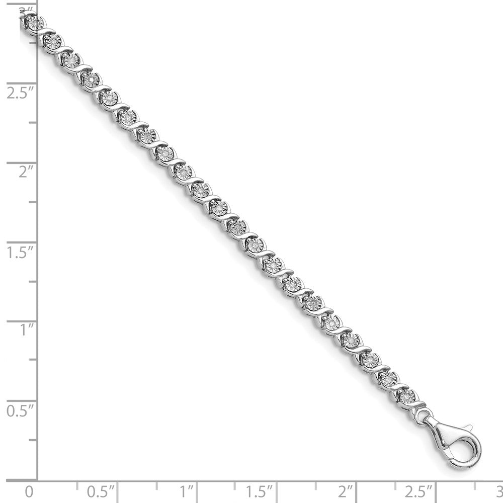 14kw 1/4ct Lab Grown Dia VS/SI+ G+ Comp 7in Fancy Tennis Bracelet