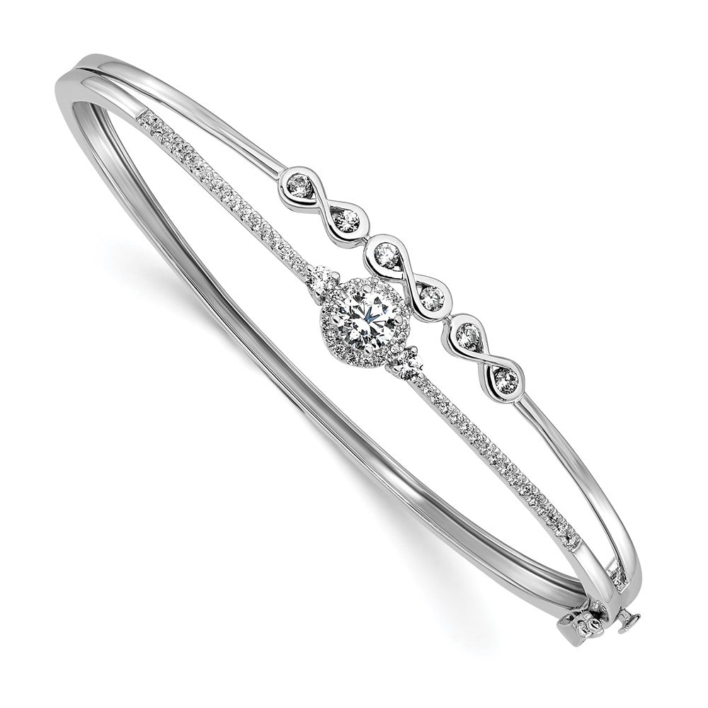 14kw 1ct Lab Grown Diamond VS/SI+ G+ 2 Strand Infinity & Round Comp Bangle