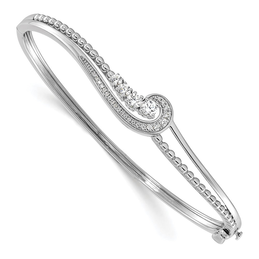 14kw 1/2ct Lab Grown Diamond VS/SI+ G+ Comp Swirl Bangle