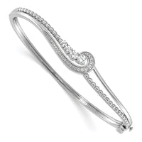 14kw 1/2ct Lab Grown Diamond VS/SI+ G+ Comp Swirl Bangle