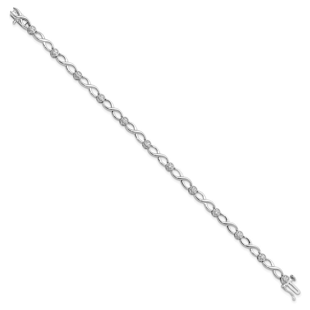 14kw 1/2 ct Lab Grown Dia VS/SI+ G+ Comp 7.25 in Infinity Bracelet