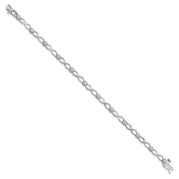 14kw 1/2 ct Lab Grown Dia VS/SI+ G+ Comp 7.25 in Infinity Bracelet