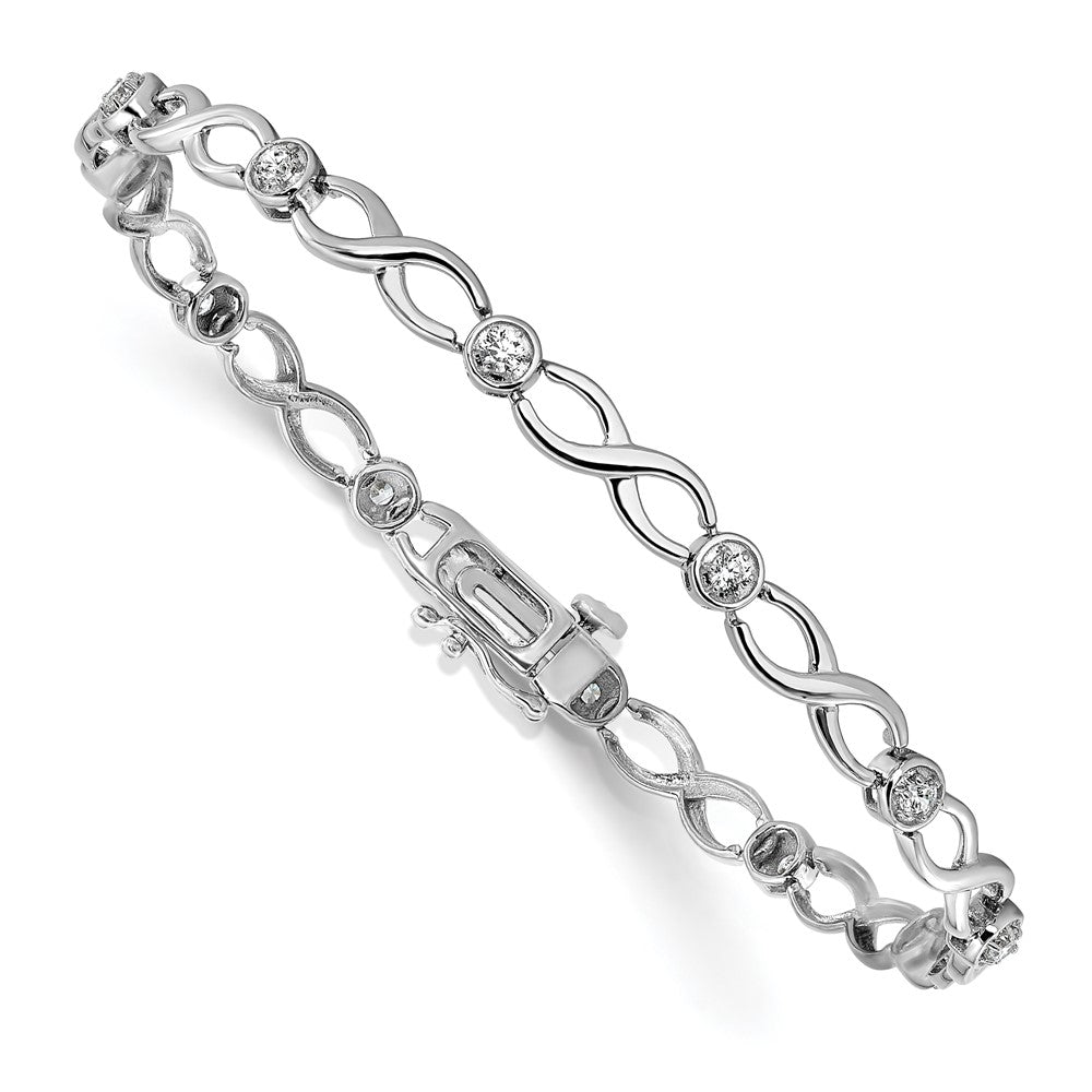 14kw 1/2 ct Lab Grown Dia VS/SI+ G+ Comp 7.25 in Infinity Bracelet