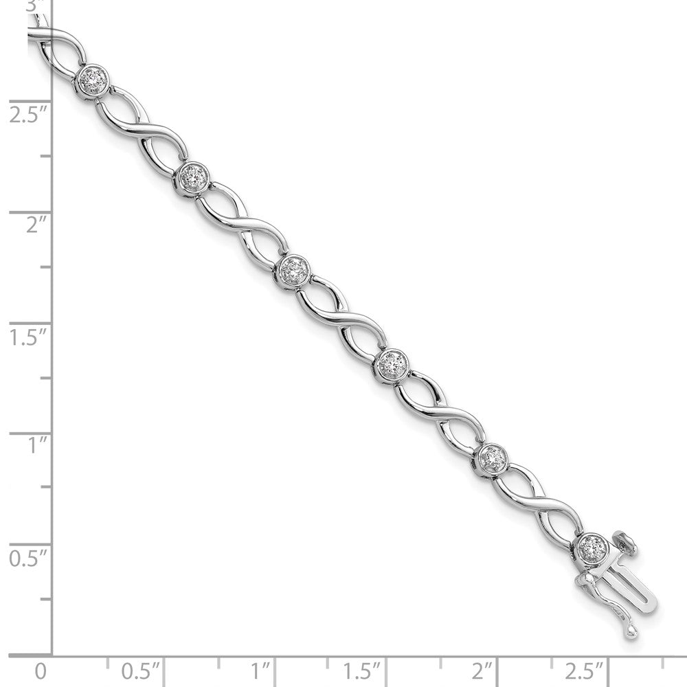 14kw 1/2 ct Lab Grown Dia VS/SI+ G+ Comp 7.25 in Infinity Bracelet