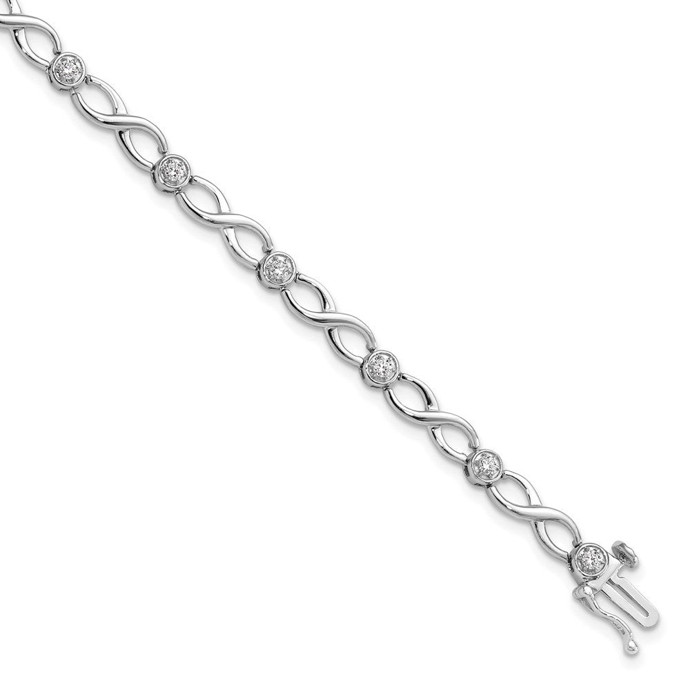 14kw 1/2 ct Lab Grown Dia VS/SI+ G+ Comp 7.25 in Infinity Bracelet
