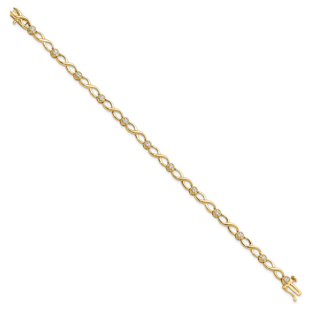 14ky 1/2ct Lab Grown Dia VS/SI+ G+ 7.25in Comp Infinity Bracelet