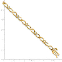 14ky 1/2ct Lab Grown Dia VS/SI+ G+ 7.25in Comp Infinity Bracelet