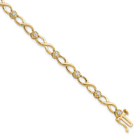 14ky 1/2ct Lab Grown Dia VS/SI+ G+ 7.25in Comp Infinity Bracelet