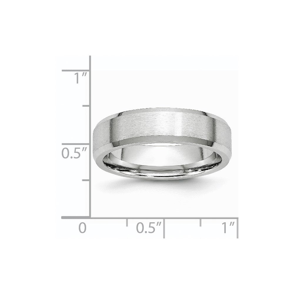 Cobalt Satin and Polished Beveled Edge 6mm Band
