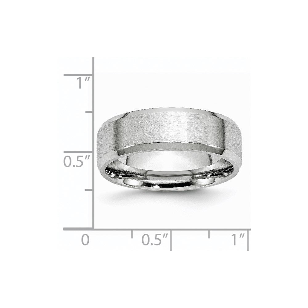 Cobalt Satin and Polished Beveled Edge 7mm Band