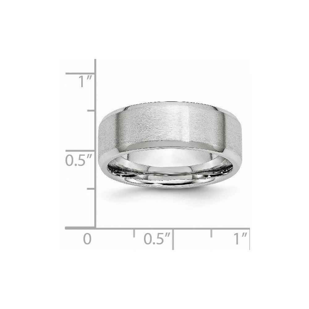 Cobalt Satin and Polished Beveled Edge 8mm Band