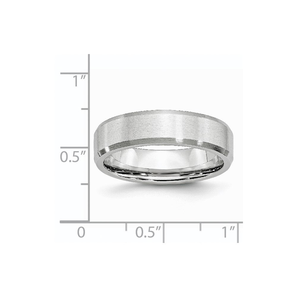 Cobalt Beveled Edge Satin 6mm Band