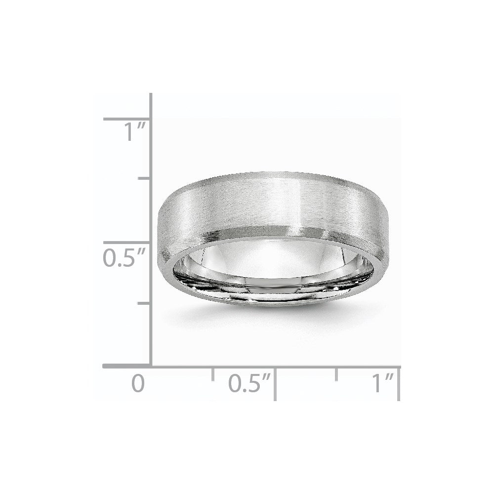 Cobalt Beveled Edge Satin 7mm Band