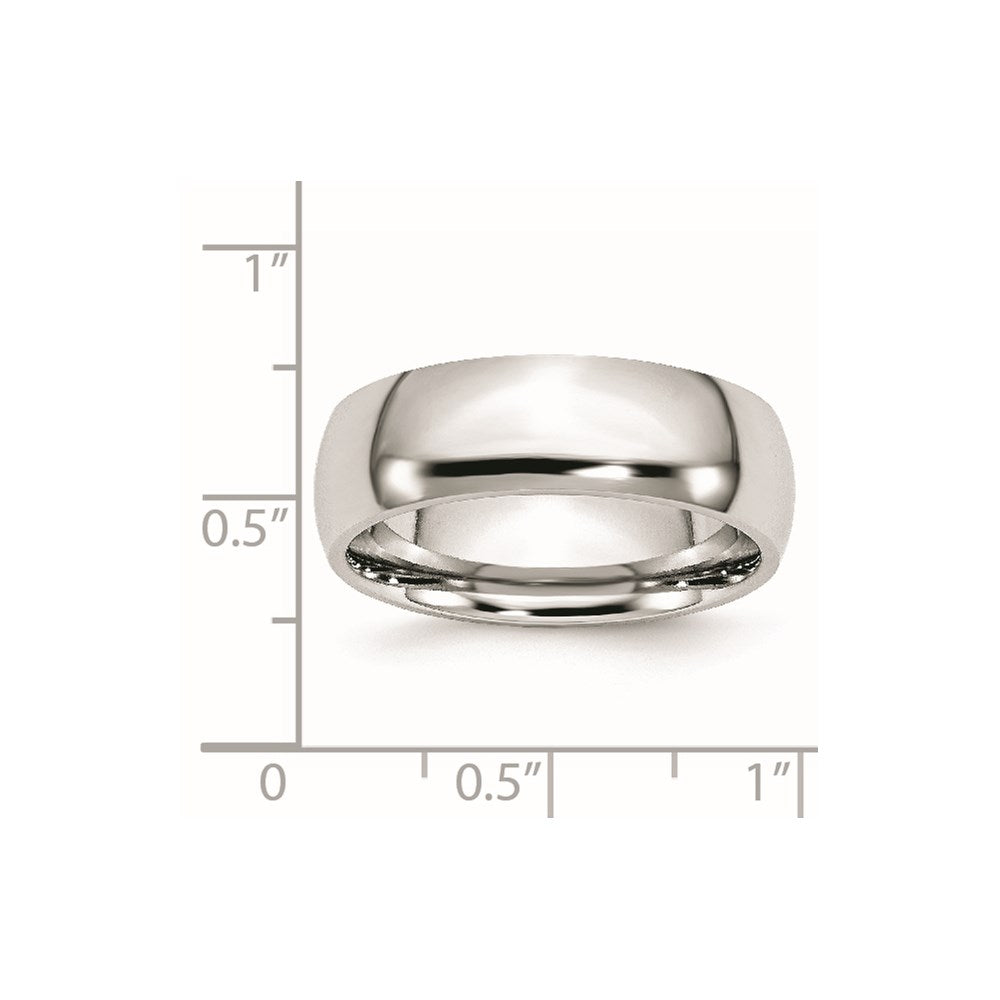 Cobalt Polished 7mm Half Round Band