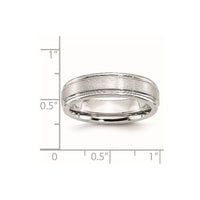 Cobalt Satin and Polished Ridged Edge 6mm Band