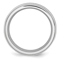 Cobalt Satin and Polished Ridged Edge 8mm Band