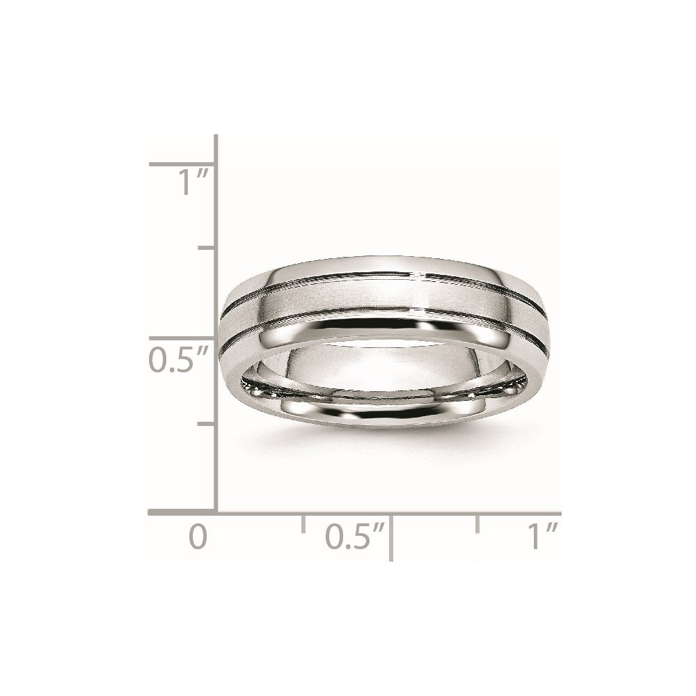 Cobalt Polished and Satin Grooved 6mm Band
