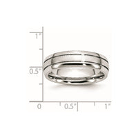 Cobalt Polished and Satin Grooved 6mm Band
