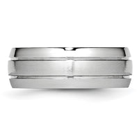 Cobalt Polished and Satin Grooved 8mm Band