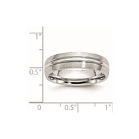 Cobalt Satin and Polished Grooved 6mm Band