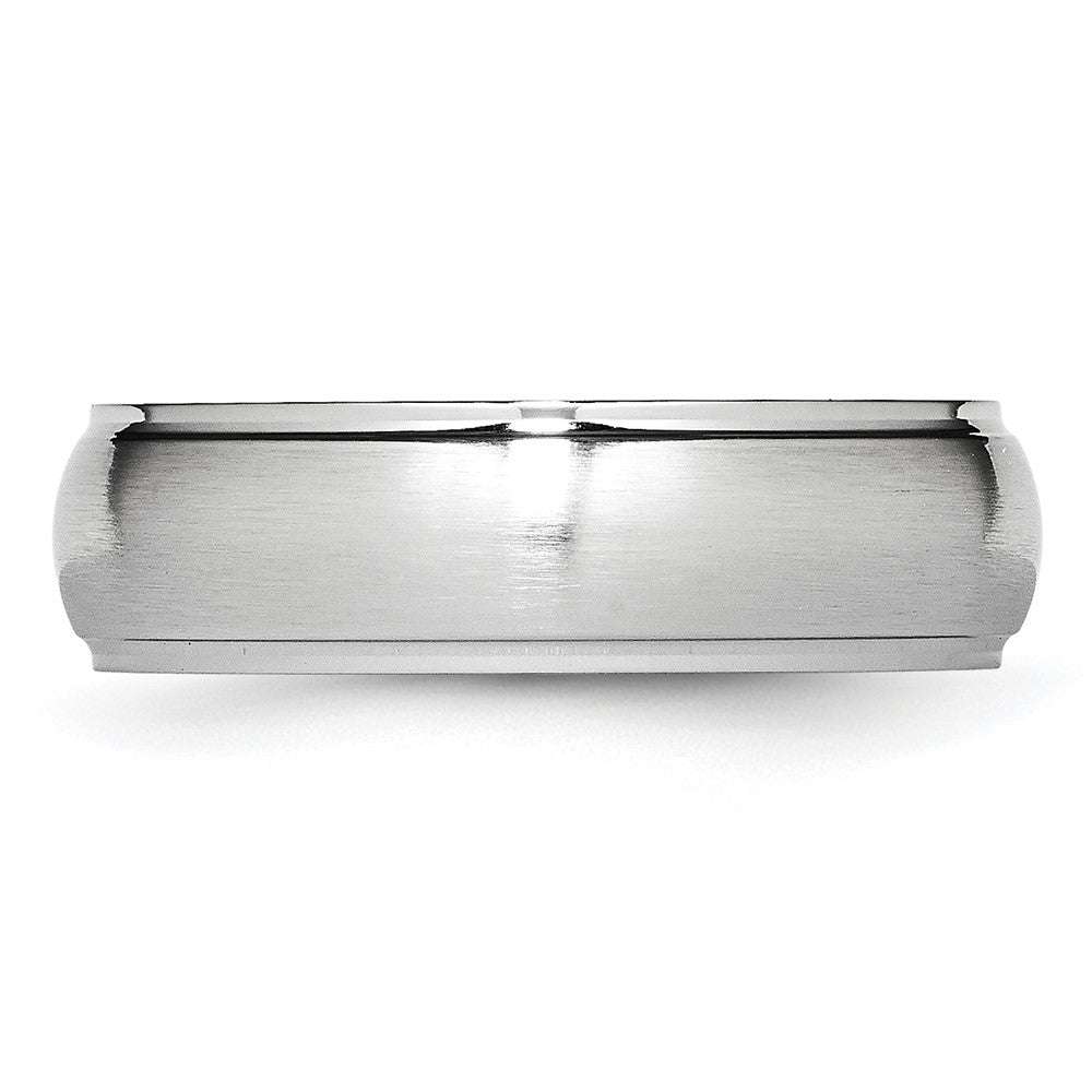 Cobalt Satin and Polished 7mm Ridged Edge Band