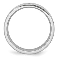 Cobalt Sterling Silver Inlay Satin and Polished Ridged Edge 8mm Band