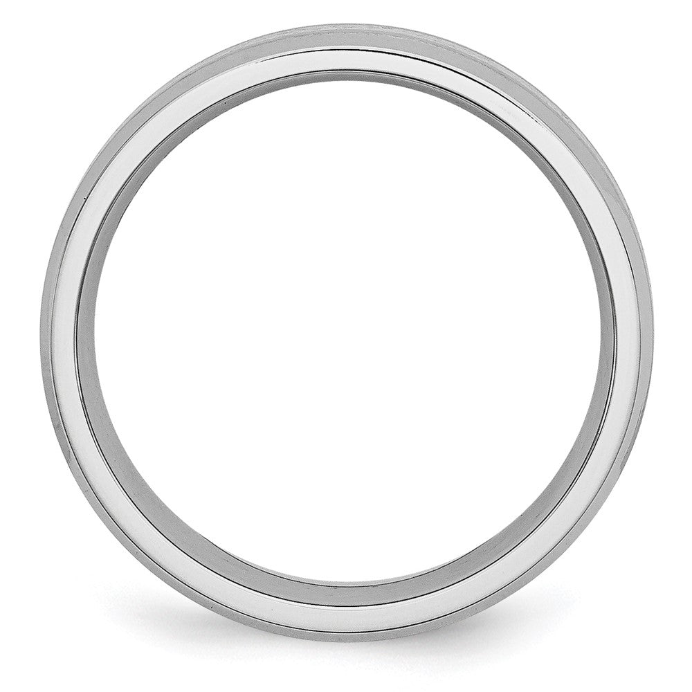 Cobalt Sterling Silver Inlay Satin/Polished 6mm Beveled Edge Band