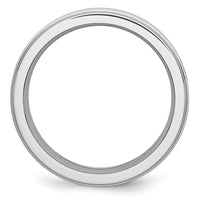 Cobalt Sterling Silver Inlay Satin and Polished 6mm Band