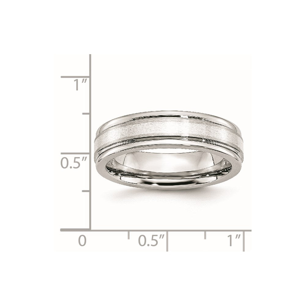 Cobalt Sterling Silver Inlay Satin and Polished 6mm Band