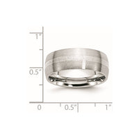 Cobalt Sterling Silver Inlay Satin 8mm Band