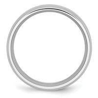 Cobalt Sterling Silver Inlay Satin/Polished Beveled Edge 8mm Band
