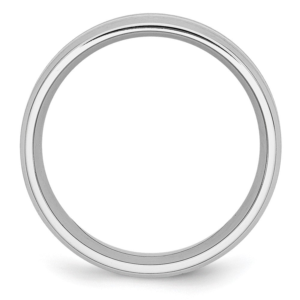 Cobalt Sterling Silver Inlay Satin/Polished Beveled Edge 8mm Band