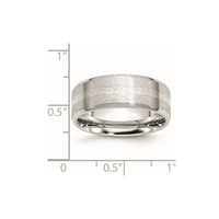 Cobalt Sterling Silver Inlay Satin/Polished Beveled Edge 8mm Band
