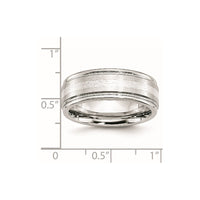 Cobalt Sterling Silver Inlay Satin and Polished 8mm Band