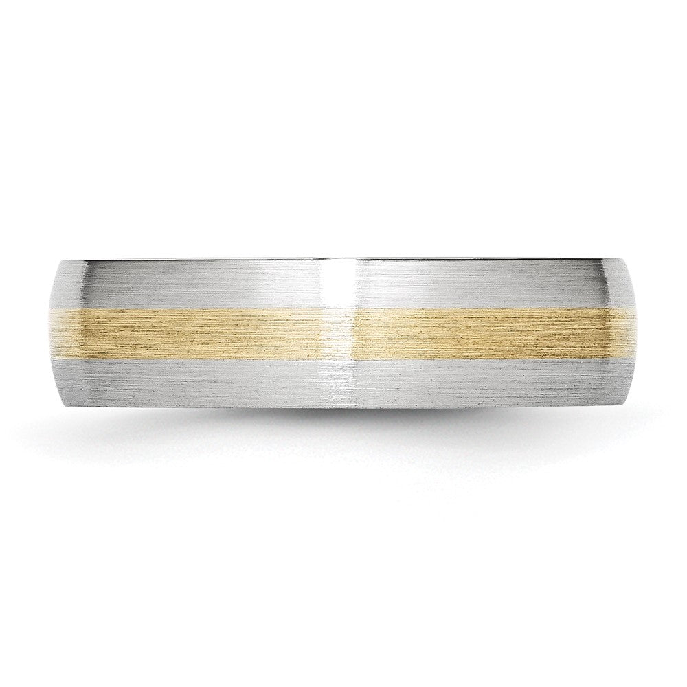 Cobalt 14k Gold Inlay Satin 6mm Band