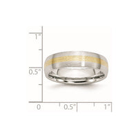 Cobalt 14k Gold Inlay Satin 6mm Band