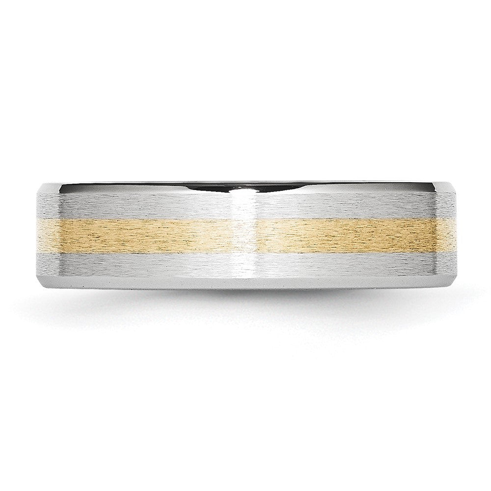 Cobalt 14k Gold Inlay Satin and Polished 6mm Band