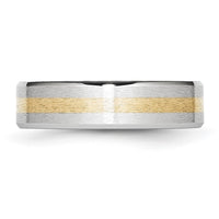 Cobalt 14k Gold Inlay Satin and Polished 6mm Band