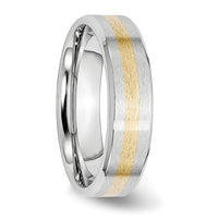 Cobalt 14k Gold Inlay Satin and Polished 6mm Band