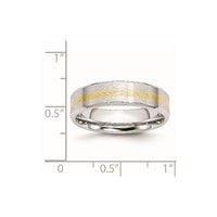 Cobalt 14k Gold Inlay Satin and Polished 6mm Band