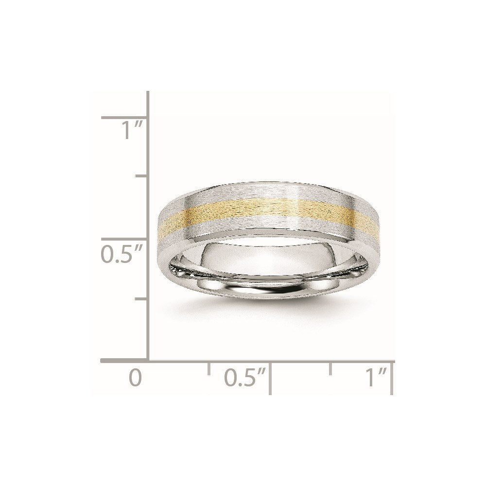 Cobalt 14k Gold Inlay Satin and Polished 6mm Band